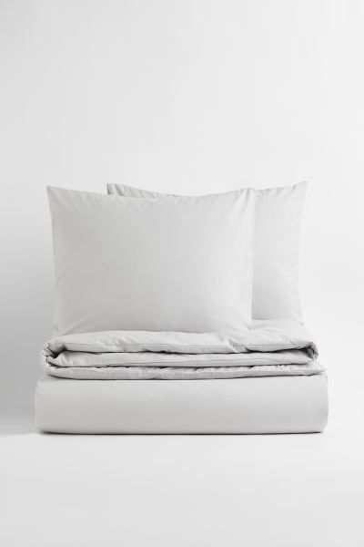 Cotton King/Queen Duvet Cover Set - Light gray - Home All | H&M US | H&M (US + CA)