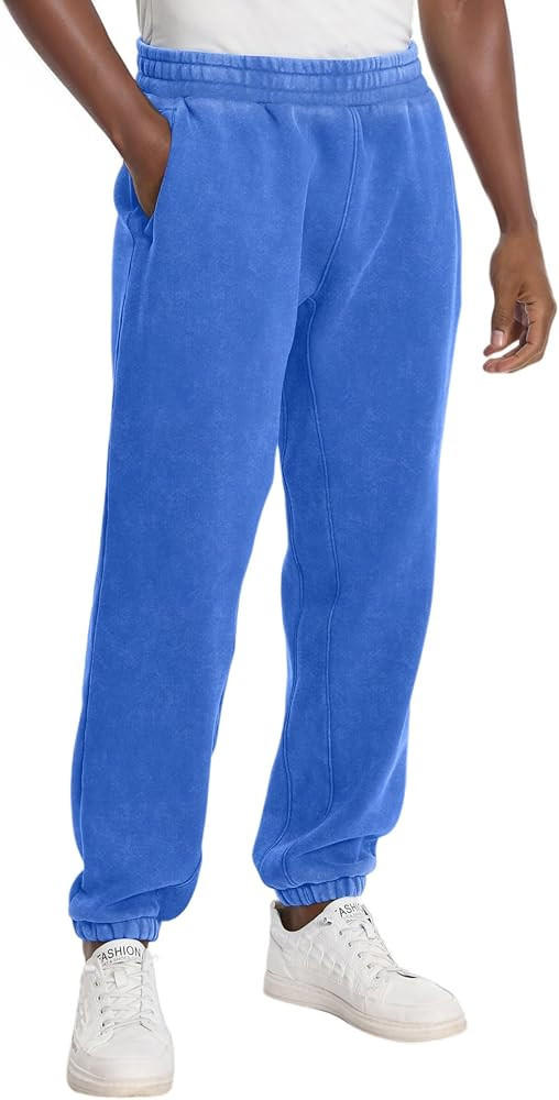 FAIABLE Heavyweight Fleece-Lined Joggers for Men, Winter Warm Washed Sweatpants Relaxed Fit Taper... | Amazon (US)