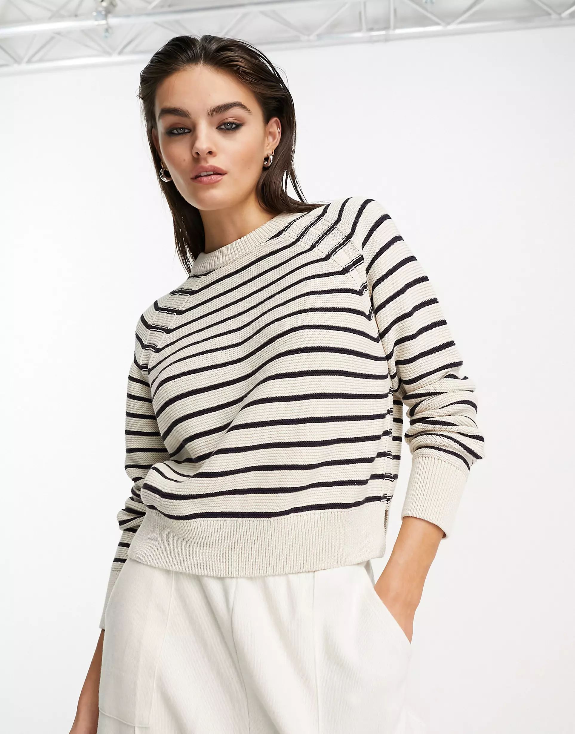 French Connection Mozart striped sweater in cream | ASOS (Global)