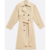 Stone Puff Sleeve Belted Trench Coat New Look | New Look (UK)