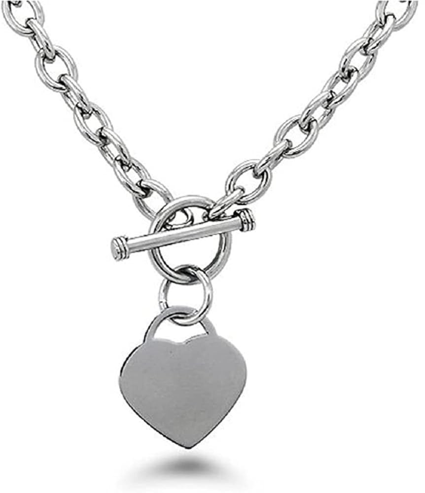 Comelyjewel Heart Charm Chain Necklace for Women with Toggle Clasp | Amazon (US)