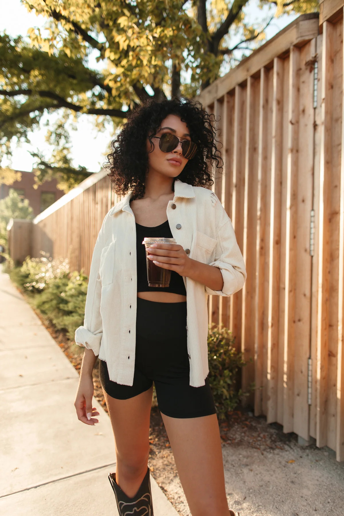 Shea Leigh Corduroy Distressed Shacket | The Post