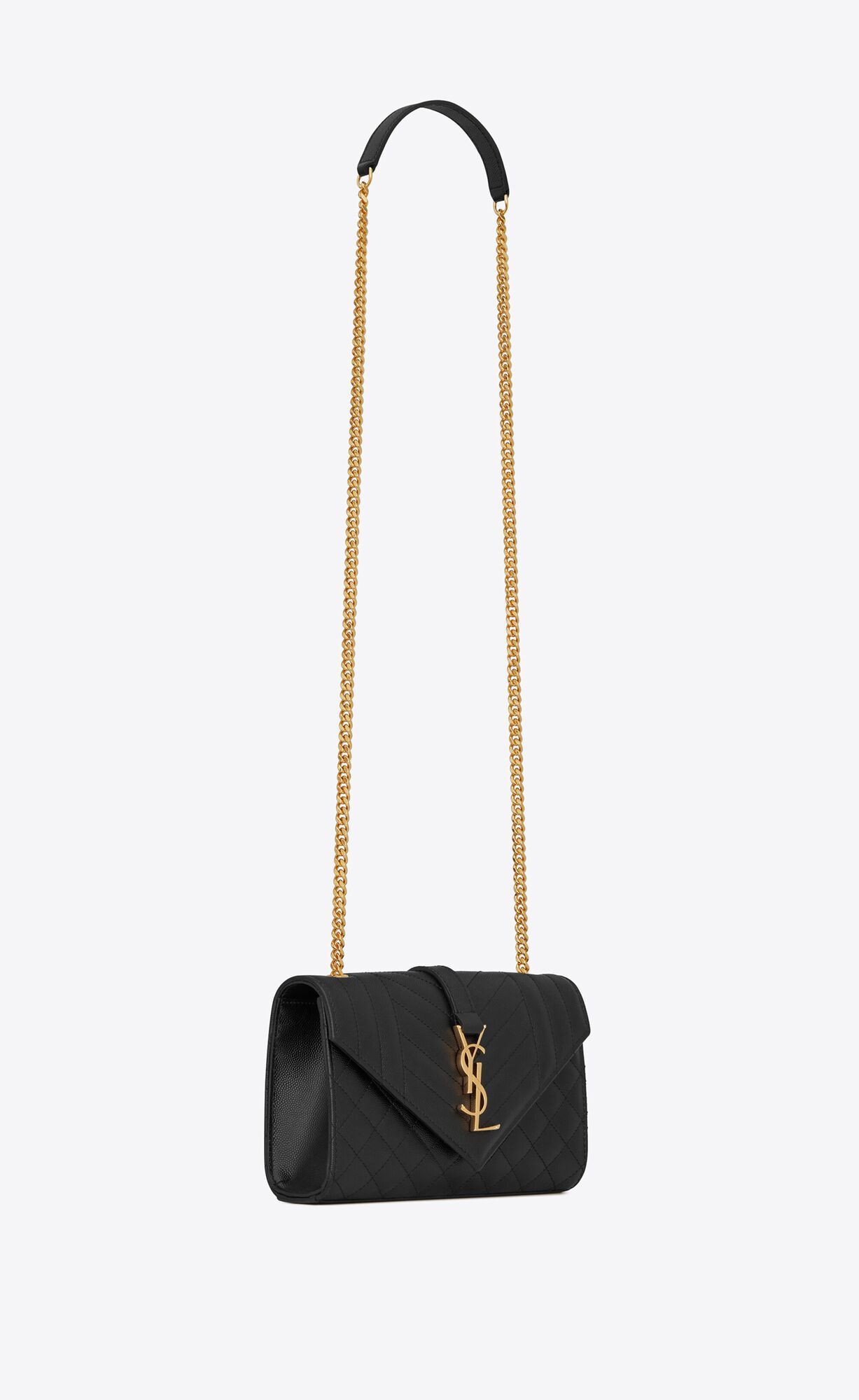 envelope small in quilted grain de poudre embossed leather | Saint Laurent Inc. (Global)