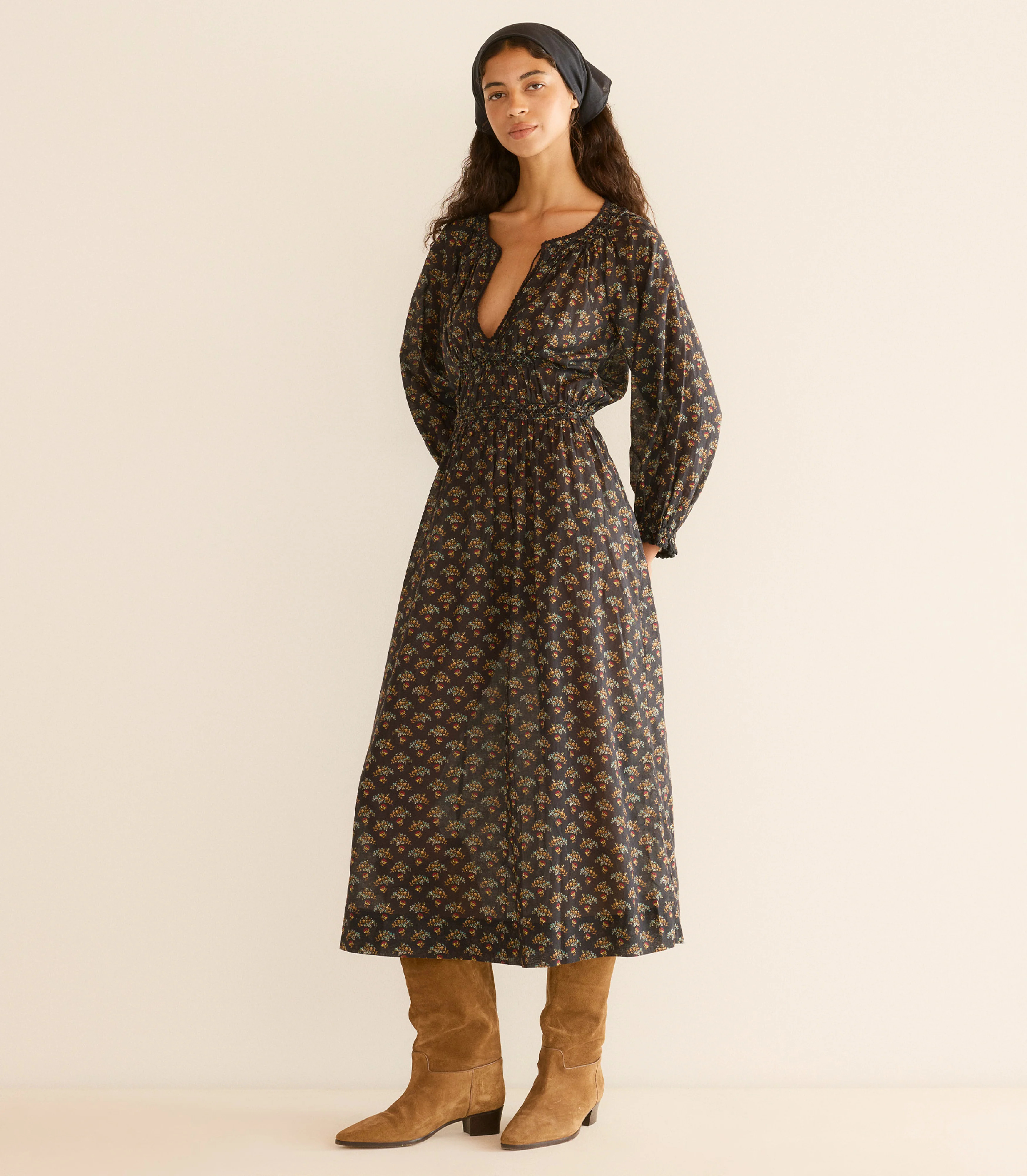 Delfina Dress - Delphinium Floral | DÔEN | DOEN