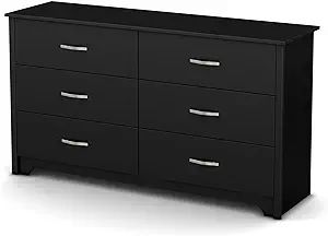 South Store FURNITURE Fusion 6-Drawer Double Dresser Pure Black | Amazon (US)