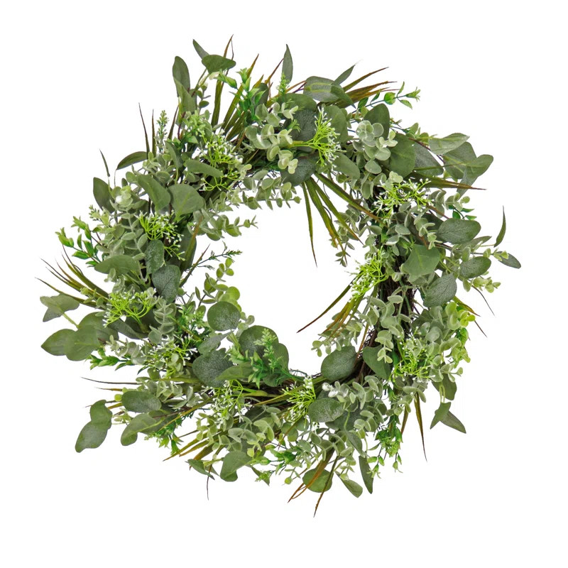 The Holiday Aisle® 22" Eucalyptus and Grass Wreath | Birch Lane