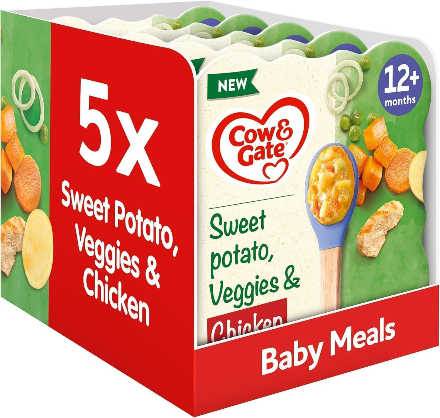 Cow & Gate Sweet Potato Vegetable & Chicken Baby Food Meal, 12+ Months, 230g (Pack of 5) | Amazon (UK)