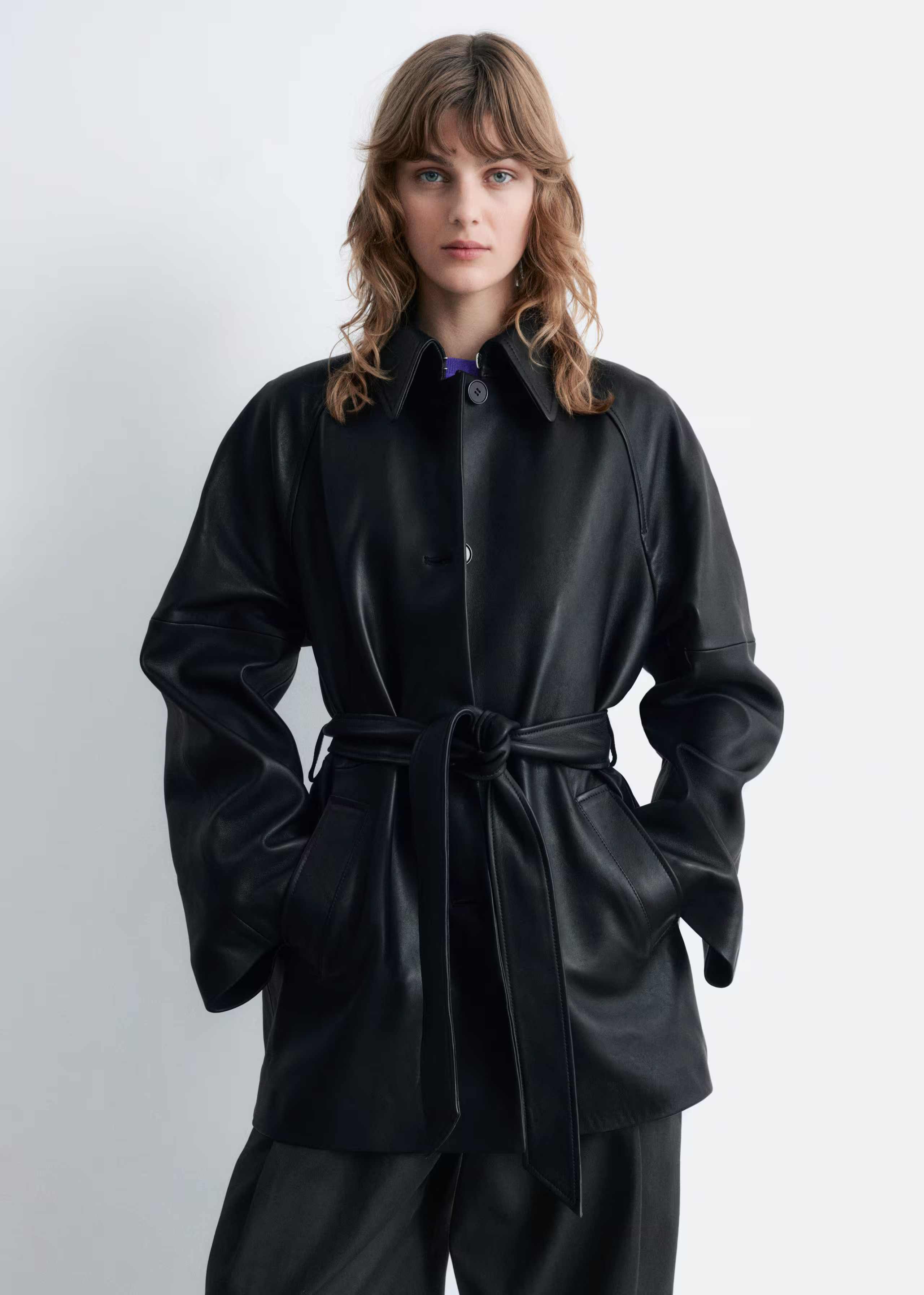 Tie-Belt Leather Coat | & Other Stories UK