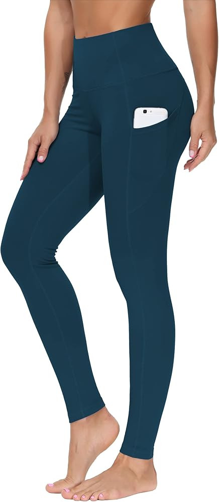 THE GYM PEOPLE Thick High Waist Yoga Pants with Pockets, Tummy Control Workout Running Yoga Leggi... | Amazon (US)