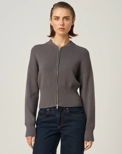 Zip Through Knit Bomber | Glassons (Australia)