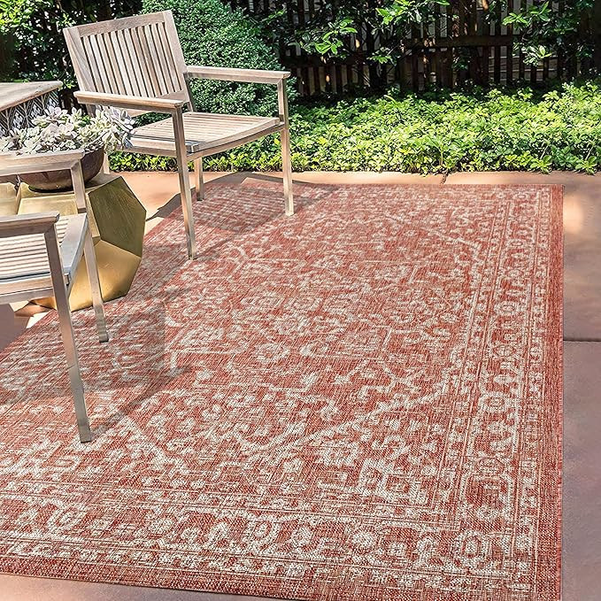 JONATHAN Y SMB104A-8 Malta Bohemian Medallion Textured Weave Indoor Outdoor Area Rug Coastal Bohe... | Amazon (US)