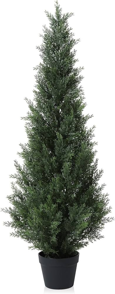 4FT Artificial Cedar Topiary Trees for Outdoors Potted Fake Cypress Tree Faux Evergreen Plants for Home Porch Decor | Amazon (US)