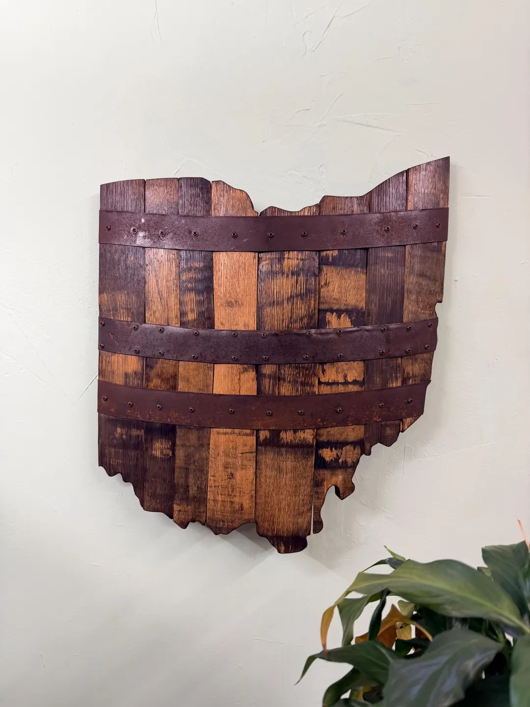 2’ Ohio State Bourbon Barrel Wood Cutout with Rings | Etsy (US)