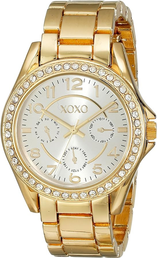 XOXO Women's XO178 Rhinestone-Accented Gold-Tone Watch | Amazon (US)