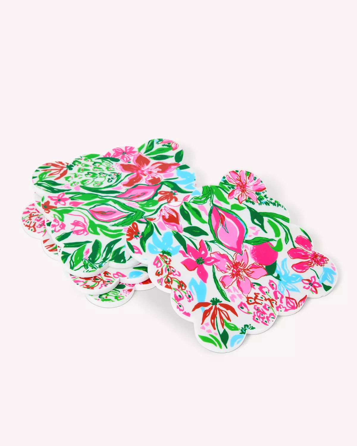 Set of 4 Printed Scalloped Coasters | Lilly Pulitzer