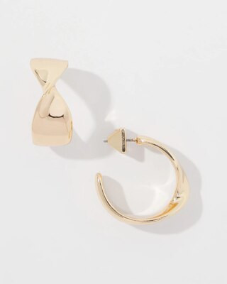 Gold Twisted Hoop Earrings | White House Black Market