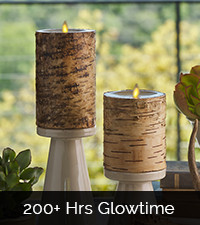 Luminara Real Birch Bark Wrapped Flameless LED Candle, 3.5" x 4.5", Battery Operated Moving Flame... | Amazon (US)