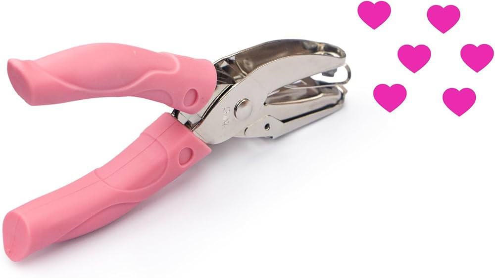 Heart Shape Hole Handhold Single Paper Punch for Paper and Crafts, 1/4 inch Puncher with Pink Sof... | Amazon (US)