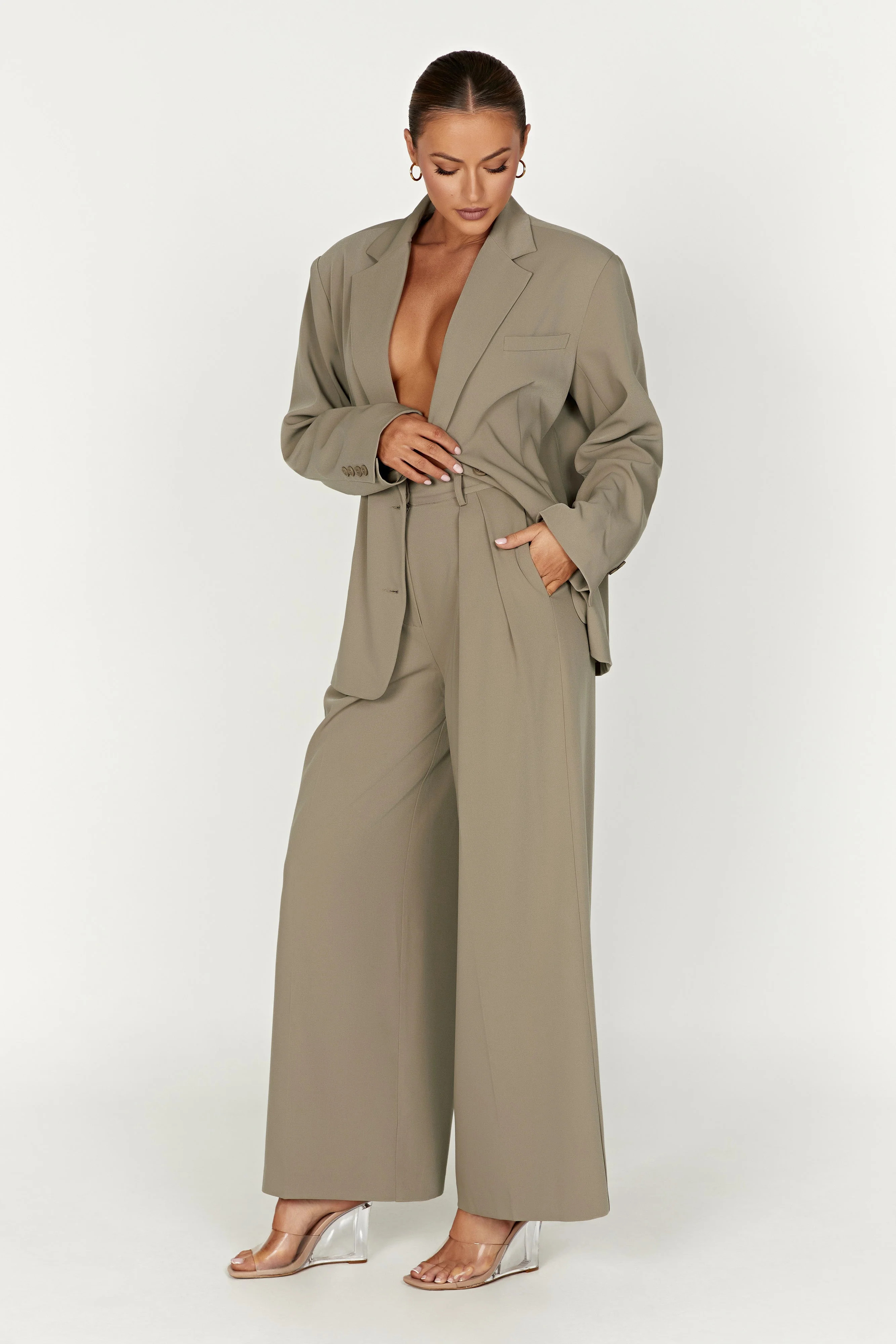 Jemima Straight Leg Pants - Olive | MESHKI US