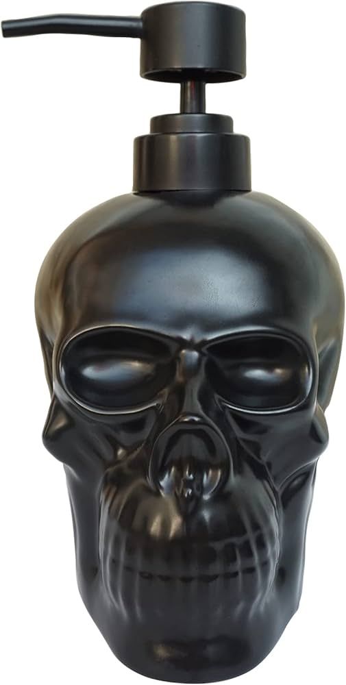 Ceramic Skull Soap Dispenser,Halloween Soap Dispenser - Black - with 16 Ounce, Refillable Liquid ... | Amazon (US)