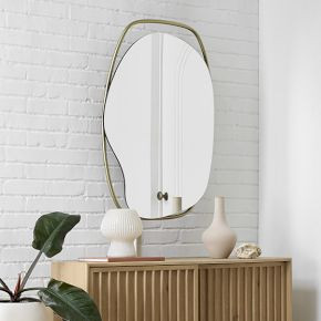 Asymmetrical Mixed Forms Metal Wall Mirror | West Elm (US)