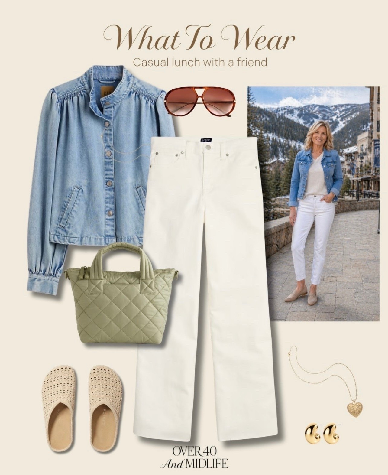 ✨Tap the bell, save and ❤️ for over 40 fashion, midlife style, midsize fashion and luxury looks for less. 

You know those days when you’re meeting a friend for lunch…
and somehow nothing feels easy to throw on anymore?

Not too dressed up.
Not too casual.
And definitely nothing that clings in the wrong places.

This is where Outfit Physics quietly does the work 👇

✨ Why this outfit just works:
– The denim jacket adds soft structure (instant lift at the shoulders)
– The white straight-leg jeans skim, not squeeze (goodbye clingy midsection)
– The neutral mules keep it effortless but polished
– The light layers + simple accessories create balance without overthinking

It’s that perfect casual lunch outfit for midlife women that feels pulled together… without trying too hard.

Because style over 40 isn’t about having more clothes.
It’s about having the right ones.

This is what I reach for when I want to feel like myself again 🤍

Would you wear this for lunch… errands… or a casual day out?


Helping you look good, feel good — Lindsey Denver

#midlifestyle #over40style #midsizefashion #over50style #casualoutfits #everydaystyle #casuallook #lunchoutfit #momstyle #genxstyle #over40fashion #styleover40 #comfortablefashion #effortlessstyle #denimjacket #whitejeansoutfit #springoutfits #summeroutfits #outfitideas #realoutfits #bodyconfidence #perimenopausestyle #wardrobeessentials #outfitphysics

Follow my LTK @Over40andmidlife on the @shop.LTK app to view this post and get my exclusive app-only content!

#liketkit #LTKMidsize #LTKPlusSize #LTKOver40
@shop.ltk
https://liketk.it/69LHp

Comment SHOP below to receive a DM with the link to this post on my LTK ⬇ https://liketk.it/6aRq5 liketkit everydaystyle momstyle over40fashion outfitideas casuallook ltkover40 styleover40 effortlessstyle summeroutfits over40style denimjacket midlifestyle over50style casualoutfits springoutfits bodyconfidence wardrobeessentials comfortablefashion realoutfits ltkplussize whitejeansoutfit midsizefashion lunchoutfit genxstyle walmart_july2022 perimenopausestyle outfitphysics ltkmidsize