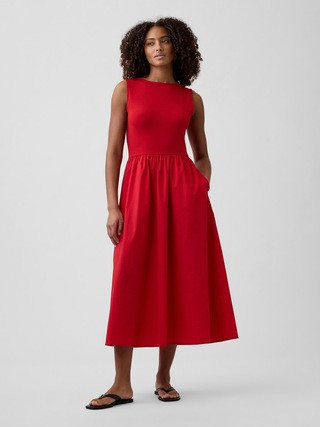 Sleeveless Boatneck Midi Dress | Gap Factory