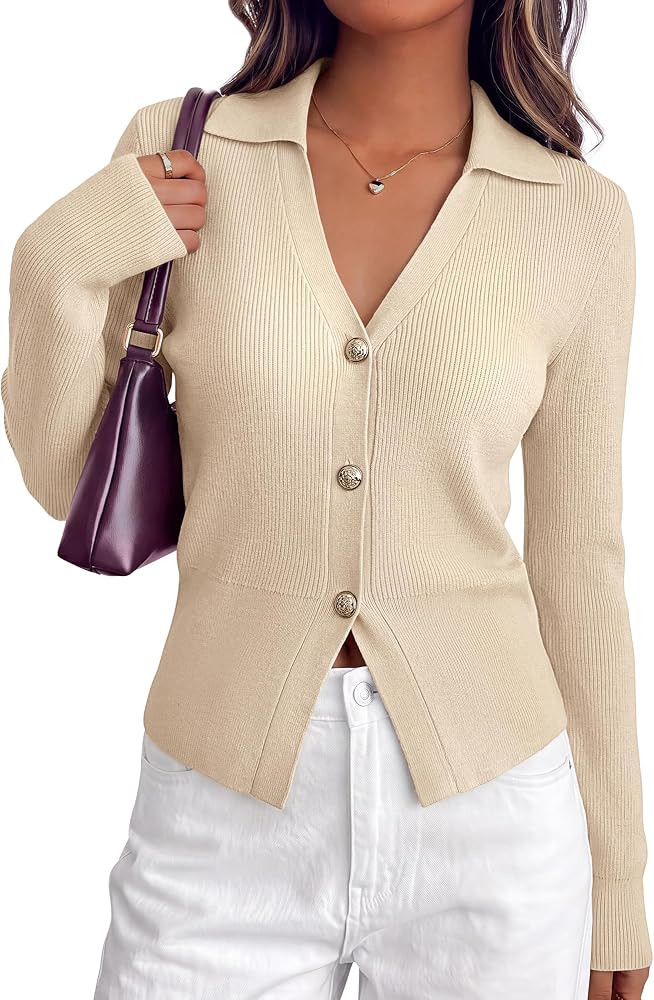 BTFBM V Neck Long Sleeve Fall Lightweight Cardigan Sweaters for Women 2026 | Amazon (US)