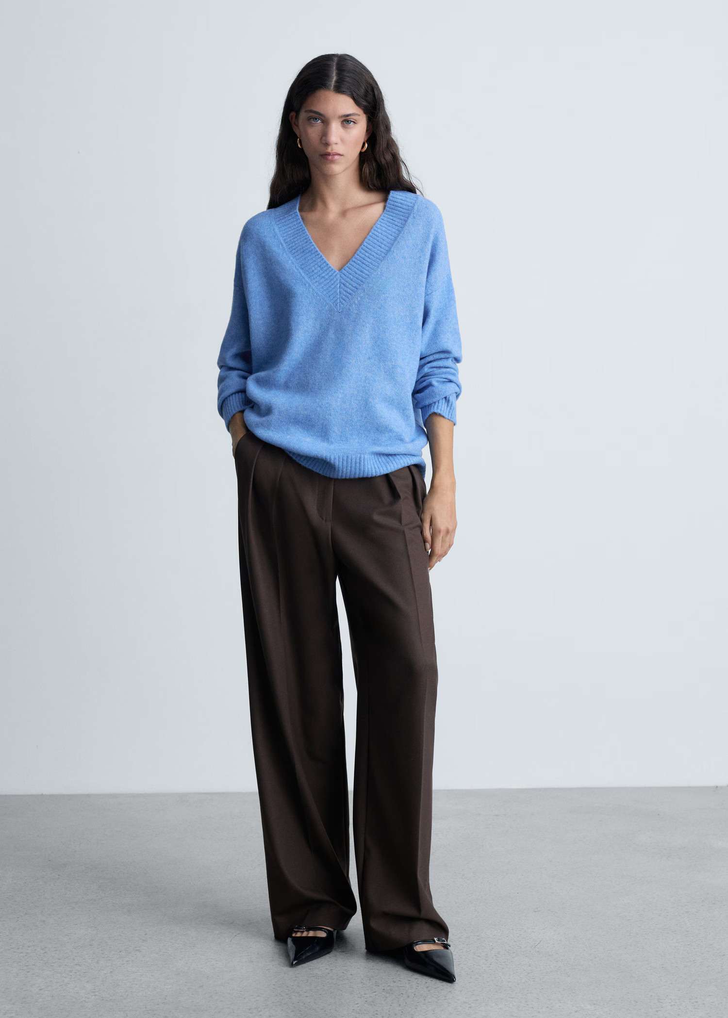 Oversized V-neck sweater - Women | MANGO USA | Mango (US/MX/AU)