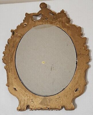 Vintage 1960s Gold Plaster Cherub  Rococo Baroque Style Gilded Wall Mirror 14.5"  | eBay | eBay US
