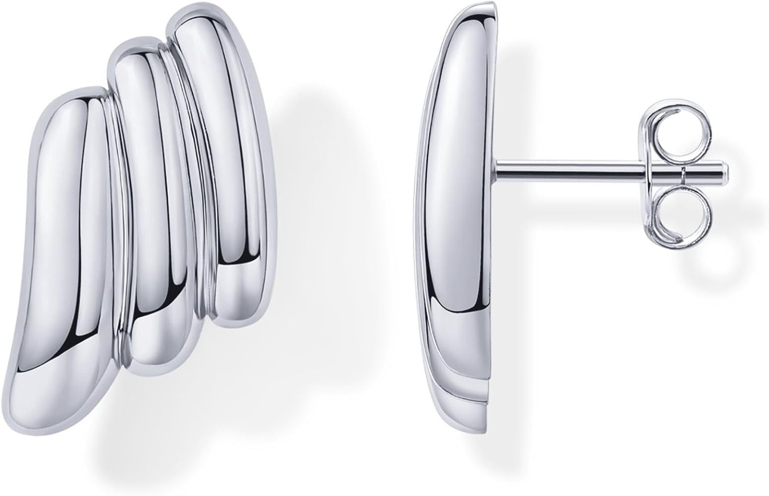 PAVOI 14K Gold Plated Chunky Vintage Earrings for Women - Trendy Textured Ribbed Knot Geometric T... | Amazon (US)