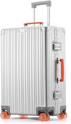 All Aluminum Carry On Luggage with Spinner Wheels, 20 Inch Silver | Amazon (US)