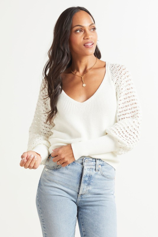 525 Blouson Sleeve Raglan Pullover | EVEREVE | Evereve