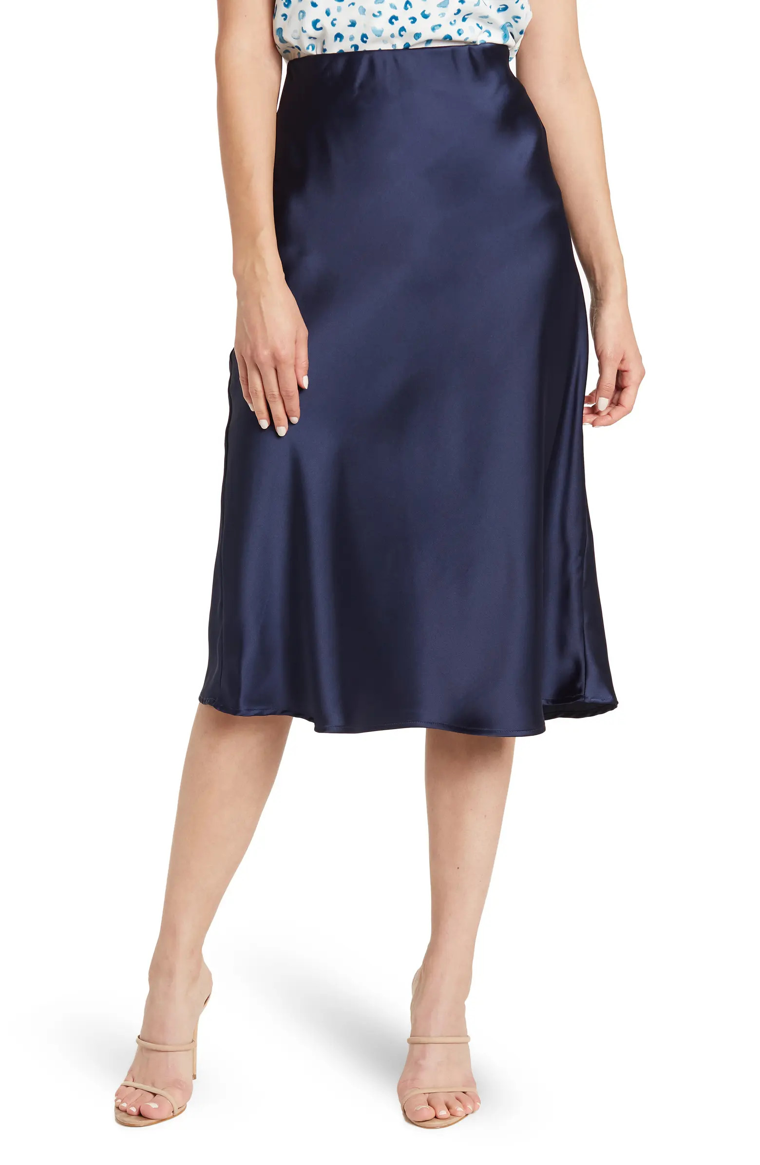 Solid Satin Midi Skirt | Nordstrom Rack