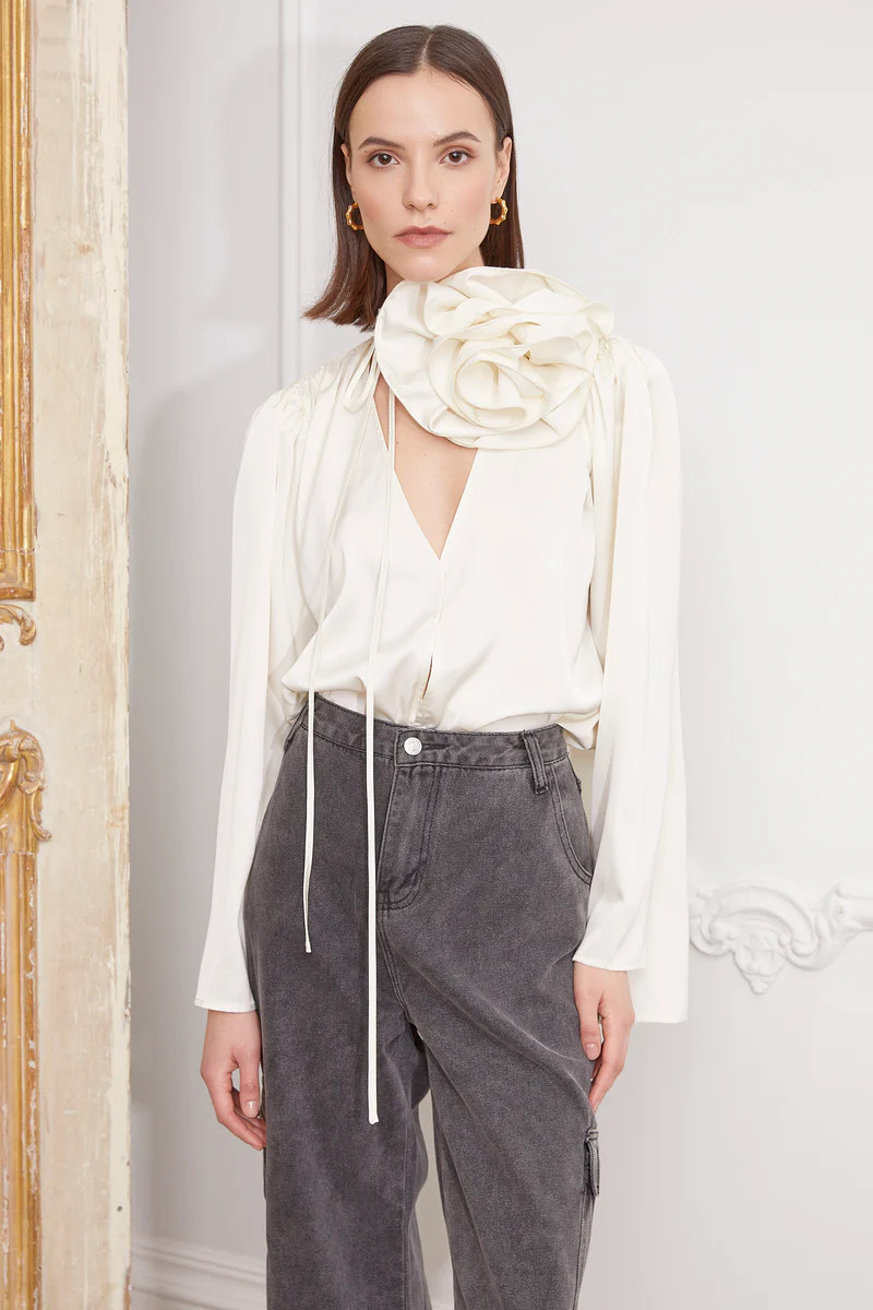 IMPERO BLOUSE IN CREAM | Jovonna London