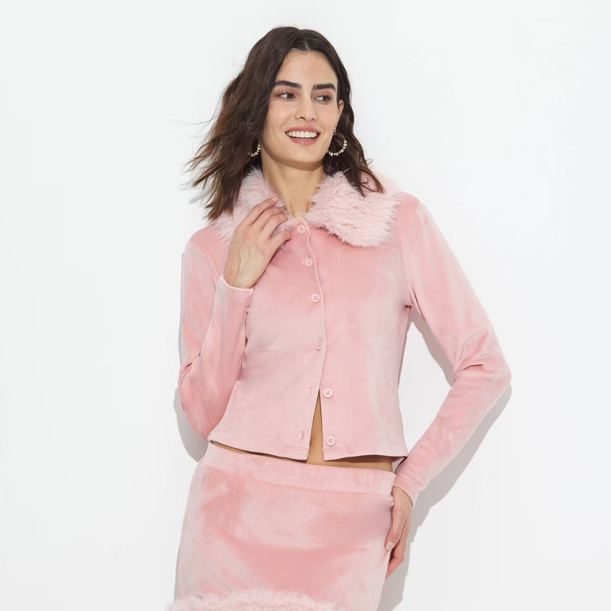 Women's Fur Collar Cardigan - Wild Fable™ | Target