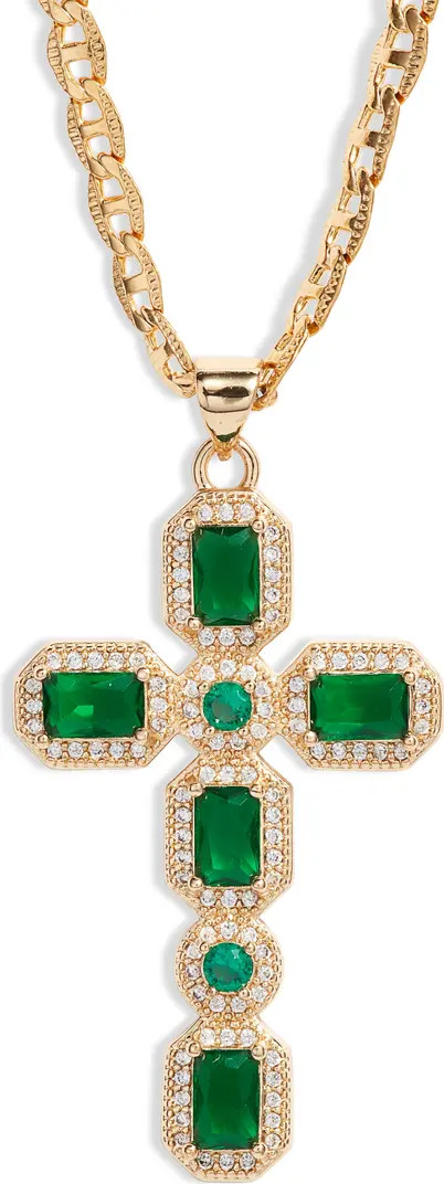 Ornate Cubic Zirconia Cross Pendant Necklace | Nordstrom