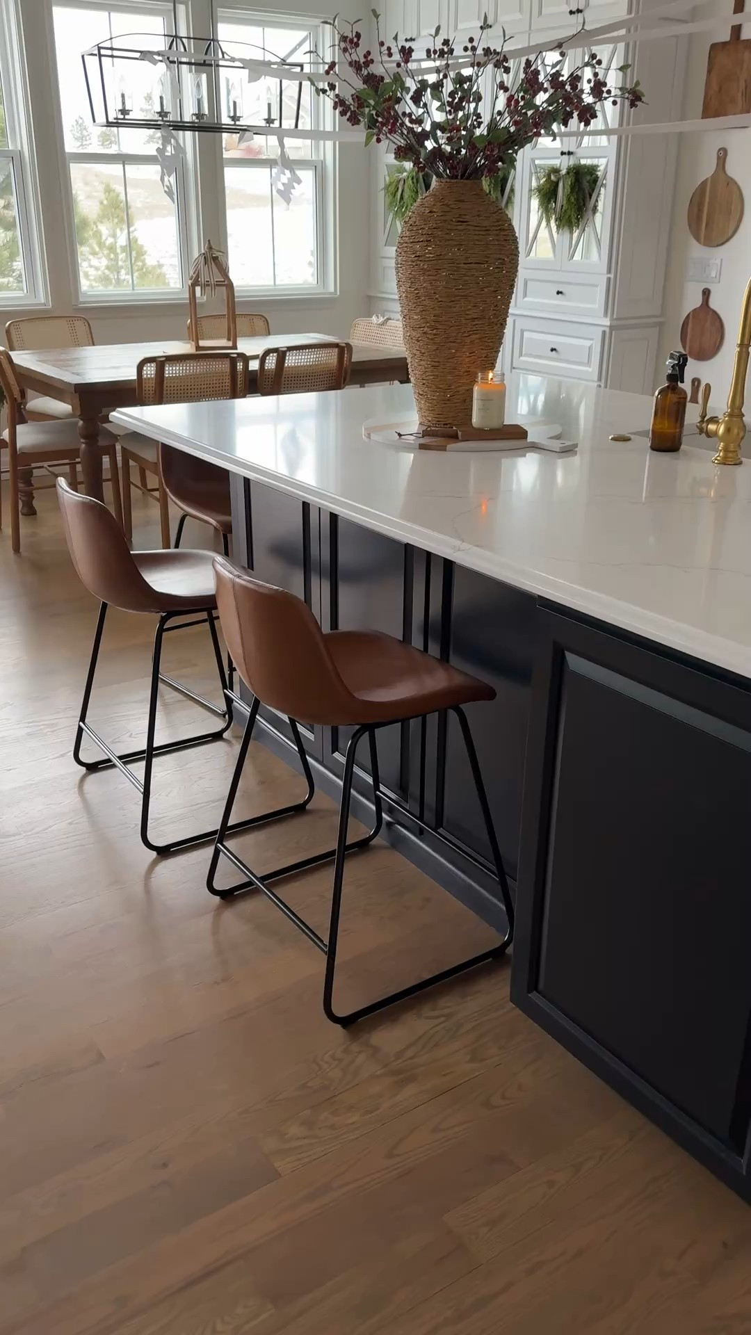 Sloped leather counter stools are from Walmart! Can be bought individually or come in a pack of 2. 

#LTKFindsUnder100 #LTKHome #LTKmomlife