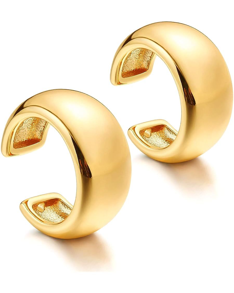 DREMMY STUDIOS Women Gold Ear Cuff Earrings 14K Gold Plated Non Pierced Tiny Ear Cuffs Huggie No ... | Amazon (US)