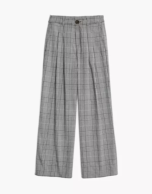 Pleated Wide-Leg Pants in Plaid | Madewell