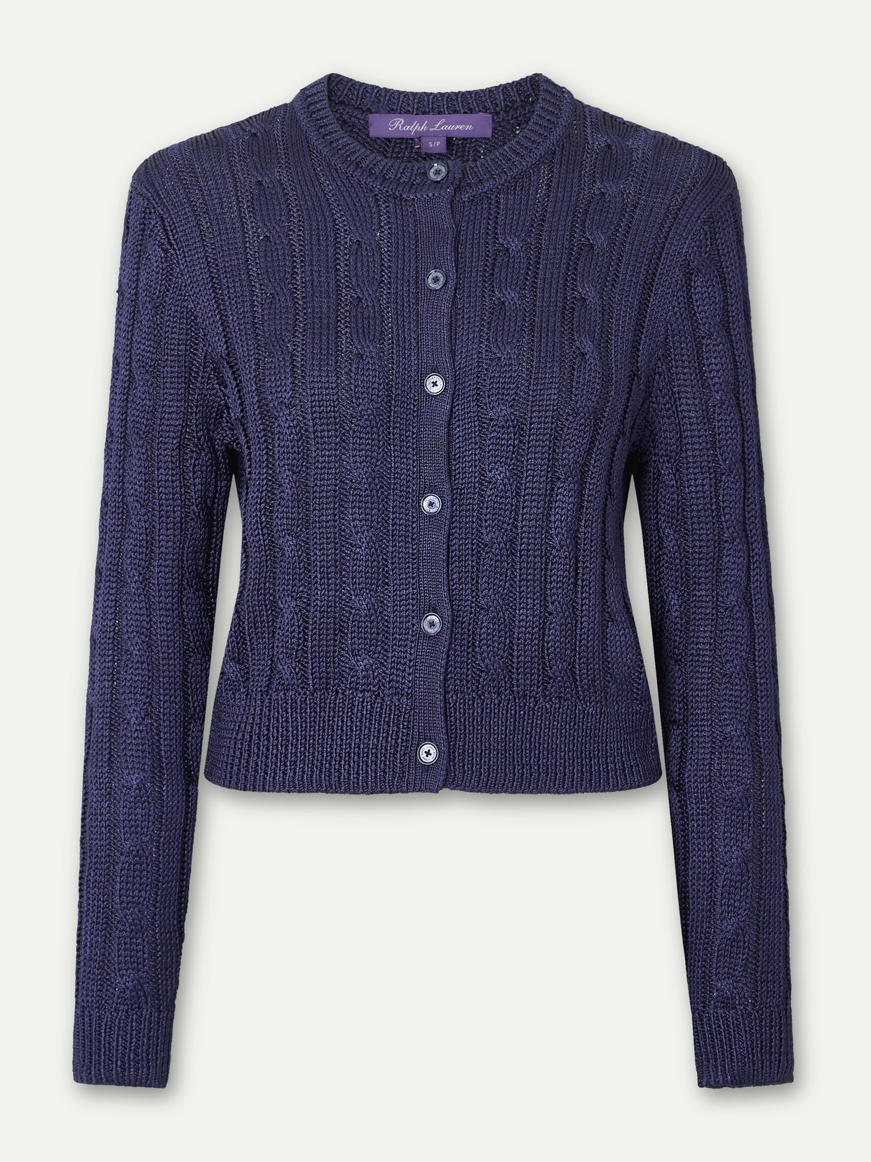 Ralph Lauren Collection - Cable-knit Silk Cardigan - Blue | NET-A-PORTER (US)