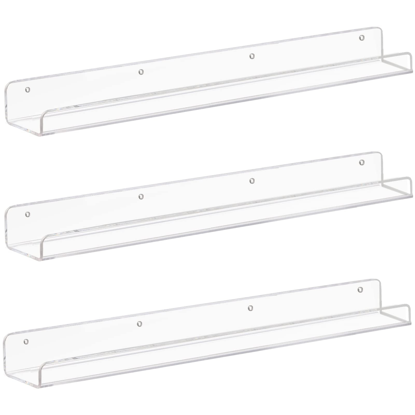 Weiai Clear Acrylic Floating Shelves 24 inches, Wall Bookshelf for Kids, Transparent Book Shelf L... | Amazon (US)