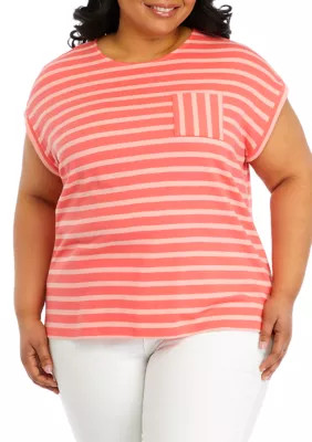 Kim Rogers® Plus Size Striped T-Shirt | Belk