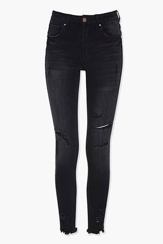 Distressed Skinny Jeans at Forever 21 , Black | Forever 21 (US)