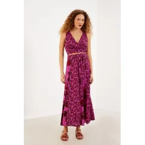 Saia Midi Estampa Dália Mix - Est Dalia Rosa EST DALIA ROSA | OffPremium (BR)