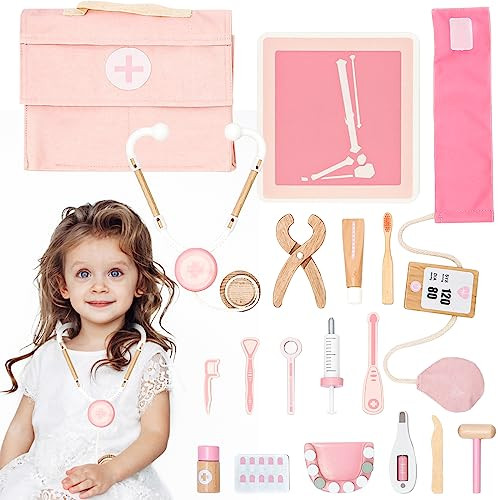 Doctor’s Kit Play Set for Kids, Pretend Toy 18 PCS Doctor Playset for Toddlers, Dentist Kit Doc... | Amazon (US)