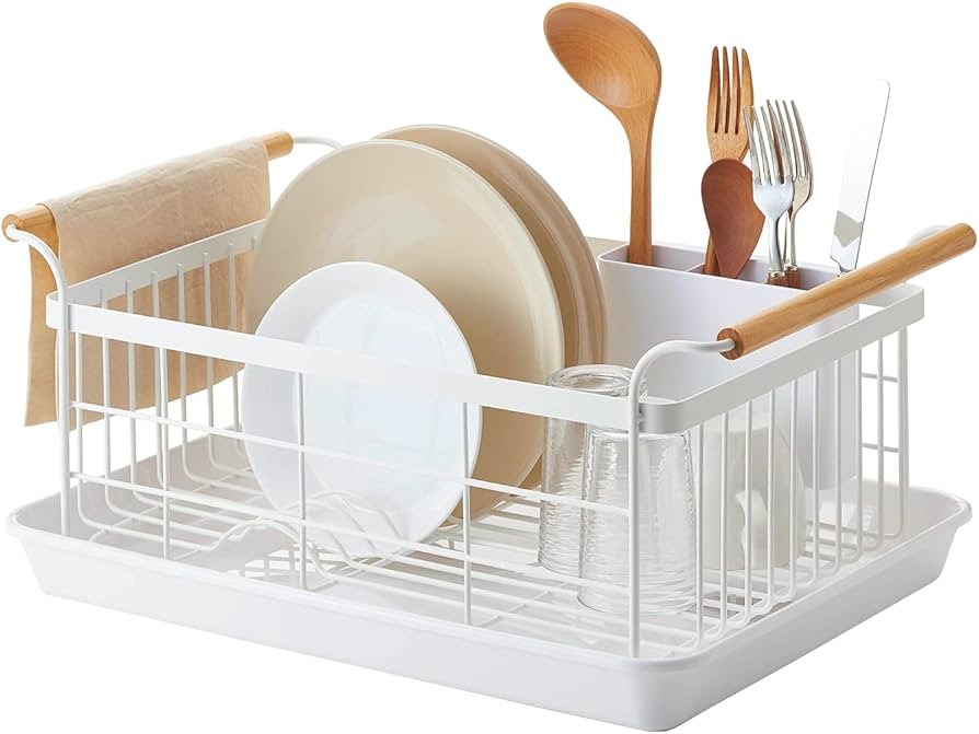 Yamazaki Home Dish Rack with Removeable Drainer Tray, Kitchen Counter Dish Drying Organizer Holde... | Amazon (US)