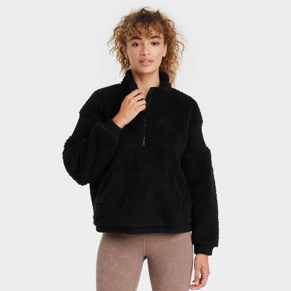 Women&#39;s Sherpa 1/2 Zip Pullover - JoyLab&#8482; Black S | Target