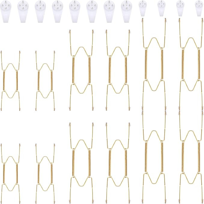 Hotop 12 Pieces Plate Hangers for Wall Plate Hangers Stainless Steel Wire Invisible Plate Hangers... | Amazon (US)