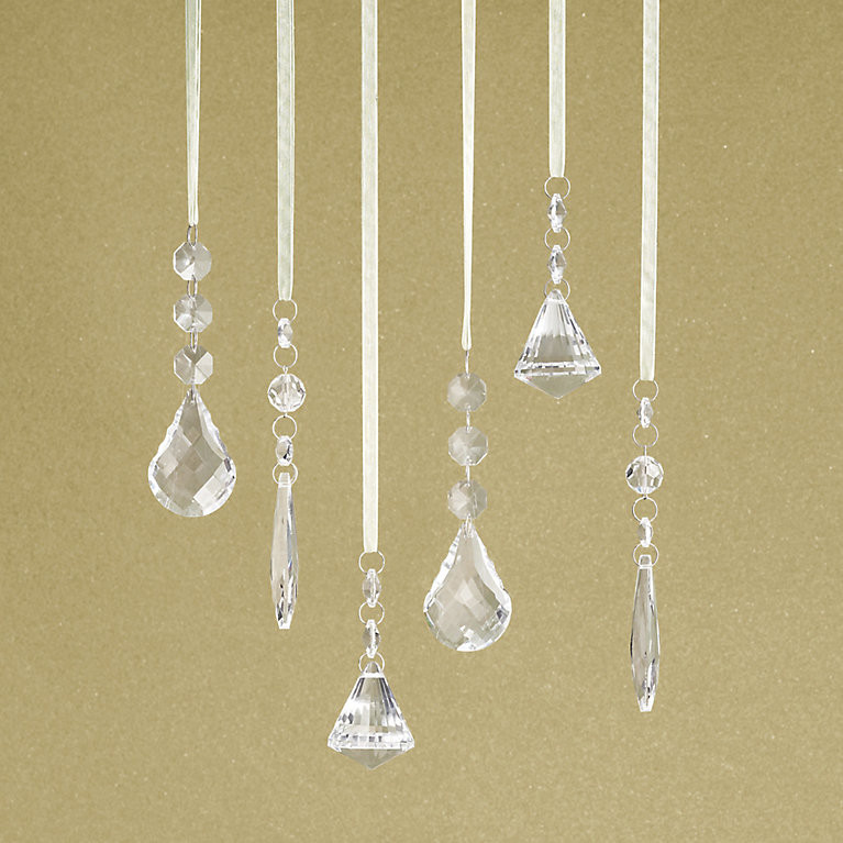 Crystal Drop Ornaments, Set of Six | Frontgate